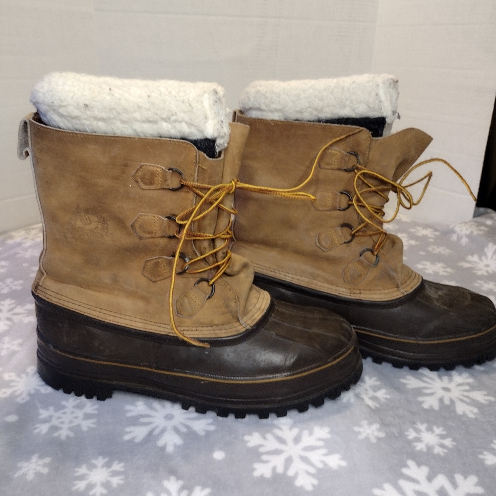 Vintage Eddie Bauer Leather Winter Snow Boots Women’s 13 Lots Tread Needs Clean
